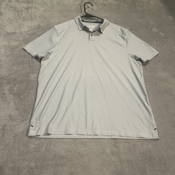 Rhone Polo Shirt Mens Extra Large XL Gray Stripe Performance Golf - Picture 1 of 7